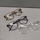 Gaoye Stylish Blue Light Glasses for Woman - Computer Glasses for Blue Light Blocking - Lightweight Frames - 3 pack (A1 Matte Black+leopard+transparent)