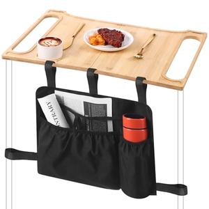 Tray and Bag for Folding Walkers, Mobility Tray Table, Multi Pockets Walker Basket for Seniors Detachable with Cup Holder, Foldable Walker Accessories for Elderly, Fits Most Standard Walkers