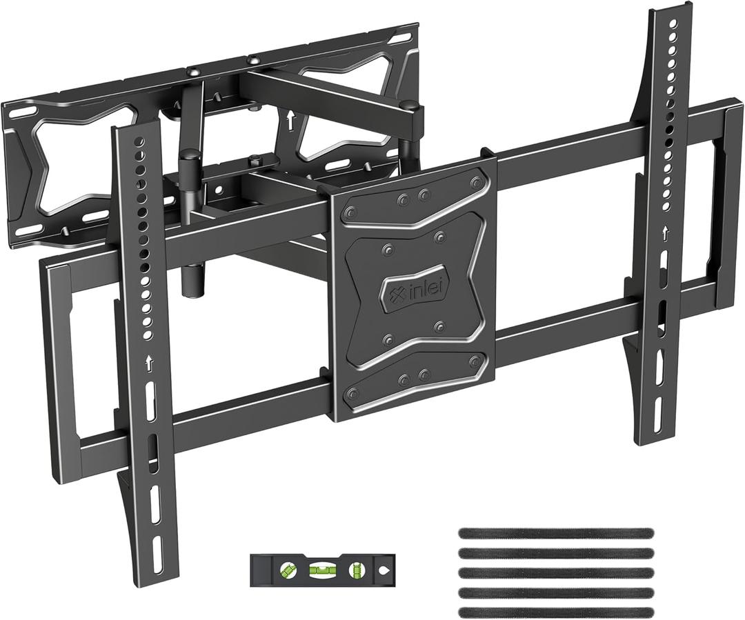 Full Motion TV Wall Mount for Most 37"-86" Flat/Curved TV up to 132lbs,Swivel Tilt Bracket with Articulating 6 Arms, Max VESA 600x400mm, Max 16 Wood Stud, MA02A