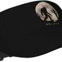 Potato Sport Sun Visor Hat Adjustable Summer Outdoor Travel Beach Ball Cap Empty Top Baseball Cap for Men Women (Black)