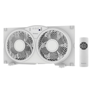 Holmes 9 Inch TwinBreeze Reversible Window Fan 3 Speed Remote CleanBreeze White