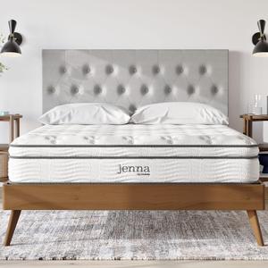 Modway Jenna Innerspring and Foam Mattress, Queen, White, 10"