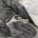 Wearable Heated Blanket - Fast Warm Up Electric Blanket Hoodie with 6 Heat Levels, Snuggies for women, gifts for her, 50"x60", London Grey