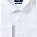 Year In Year Out French Cuff Wrinkle Free Dress Shirt for Men Regular Fit Long Sleeve Wrinkle Resistant Shirt, L