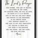 Floating Framed the Lords Prayer Canvas Wall Decor 16x24 Inch