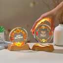 2Pcs Cute Halloween Night Light Decorations, Pumpkin Happy Halloween &Skull Trick or Treat Warm Light with LED Base,Spooky Indoor Desktop Decor(3.5x3.7inch)