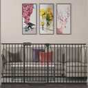 Extra Wide Baby Gate Extra Wide Pet Dog Gates for Stairs Doorways Black Metal Tension Indoor Safety Gates with Pressure Mount 71.5-76.38 Inch