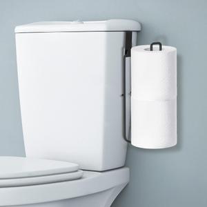 Black Toilet Paper Holder, Bathroom Toilet Paper Roll Holder with Reserve, Over The Tank Toilet Paper Holder with Storage, Bathroom Tissue Holder for 2 Rolls, 1PC