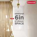 Rubbermaid Double Curved Shower Curtain Rod, No Drill, 50-72 Inches Adjustable Tension Shower Rod for Bathroom, Non-Slip, No Rust, Gold