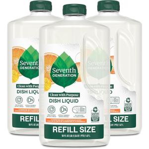 Seventh Generation Hand Dish Wash Refill, Lemongrass & Clementine, 3pk 50z (50 Fl Oz (Pack of 3))