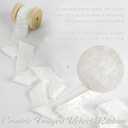 2 x HUIHUANG 1 inch Velvet Ribbon - White Frayed, Crinkled Silk for Gift Wrapping, Floral Bouquets, Ornaments, Crafts, Christmas Tree Decoration, Wreaths, Wedding Decor