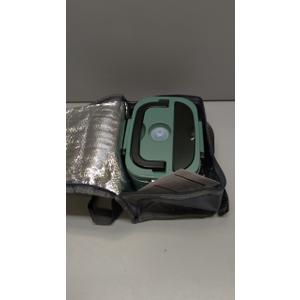 Vabaso Electric Lunch Box for Adults, 80W Heated Lunch Box Portable Food Warmer Lunch Box for Work/Men/Car/Truck with 1.5L 304 Stainless Steel Container Fork & Spoon, 110V/12V/24V