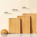 SMIRLY 3 Piece Bamboo Cutting Board Set with Stand for Kitchen, 17"L x 12"W x 0.8"Th