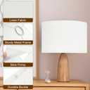 PATIKIL Drum Lamp Shades for Table Lamps 12"x12"x8" Linen Lampshade Set of 2 Easy Assembly Lamp Shade with E27 to E26/E14 Adapters for Floor Lamps Bedside Lamps, White (1.65" Spider)