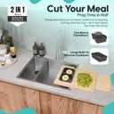 Bamboo Cutting Board Set with Knife Sharpener  Thick Wood Boards with Juice Groove, Silicone Container & Handles Non-Toxic Over Sink Design Ideal Kitchen Gifts