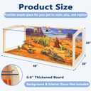 PROLEE Bearded Dragon Tank, Lizard Tank with Clear Tempered Glass Roof, Anti-Scratch Reptile Enclosure, Reptile Tank Built-in Light Fixtures with Switch (48X20X20inch,80 Gallons)