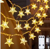 Twinkle Star 100 LED Star String Lights, 33FT Plug in Fairy String Lights Waterproof, Extendable for Indoor, Outdoor, Wedding Party, Christmas Tree, New Year, Ramadan, Garden Decoration, Warm White