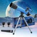 Telescope for Kids 50mm 100x Magnification Beginner Telescopio with Tripod, 2 Eyepieces & Finder Scope, STEM Educational Gift for Boys & Girls Ages 6-12, Portable Kids Telescope for Astronomy