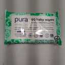 Pura Natural Sensitive Baby Wipes, 99% Water, Unscented & Hypoallergenic, Suitable for Sensitive & Eczema-prone Skin, Fragrance Free & Hypoallergenic, EWG Verified, 1 Pack of 60 Wet Wipes