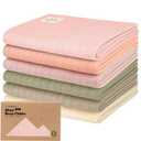 KeaBabies Organic Cotton Burp Cloths Baby Girl, Boy - 6-Pack Large Burping Clothes for Babies, Spit Up Rags, Super Soft & Absorbent Newborn Wash Towels, Gender Neutral, Non-Shrink (Stria, Embrace)