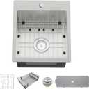 Kitchen And Bar Sink, 15x17 Inch Stainless Steel Drop In Kitchen Sink Modern Single Bowl Topmount Bar Sink Combo-SS Grid,Silicon Mat,Drain Strainer Set Compatibility With Various Kitchen & Bar Style