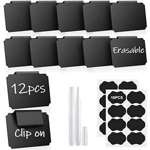 Pack Of 4 ,  12PCS Basket Labels, Premium Bin Basket Labels Clip On, Pantry Basket Labels Tags for Storage Bins Fabric Cubes Wicker Organization