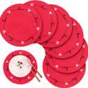 Tioncy Plastic Valentine Heart Placemats Set of 6 Round Red Love Place Mats 13.4 Inch Valentine's Day Washable Table Mats Kitchen Dinner Waterproof Placemat for Holiday Dining Table Wedding Decoration
