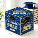 2 x Sbrvaniy Graduation Card Box 2026 Congrats Grad Card Boxes Holder,Graduation Decorations for Gift Graduation Party Favors Decor Party Supply Props