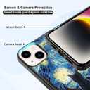 Black Cute Cat iPhone 15 Plus Case - 5.95 Inch Van Gogh Cute Cat iPhone Case, Non-Slip Pattern Design and Shock Absorption, Soft Silica Gel Frame Support Black Phone Case for Teen Girls and Sisters