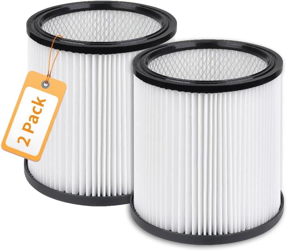 DXVC6910 Cartridge Filter Replacement for DEWALT Wet Dry Vacuum Cleaners 6-16 Gallon, Compatible with Dewalt DXV06P DXV09P DXV10P DXV10PL DXV10SA DXV12P DXV14P DXV16P, 2 Pack