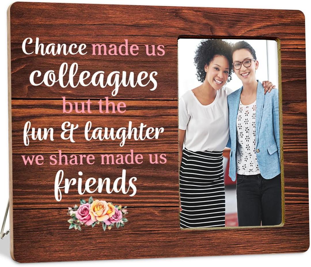 Coworker Gifts Picture Frame for Retirement Farewell Leaving, Chance Made Us Colleagues Wooden Picture Frame for Colleague Boss Coworker Team