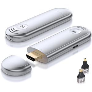 Wireless HDMI Transmitter and Receiver, Plug and Play, 2.4G/5G 100FT Range, Wireless HDMI Extender 4K Decoding 1080P Output, Support Laptop PC TV Box Projector Camera DV, No Need Bluetooth WiFi