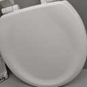 KOHLER Stonewood Quiet-Close, Round Toilet Seat Soft Close, Durable Wood, Easy Installation, Universal Fit, Home Essentials, White Finish, K-20467-0