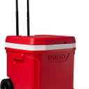 Igloo Hard Coolers | Profile II Series | Insulated Ice Chests | Roller Cooler with Wheels (Red 90-Can)
