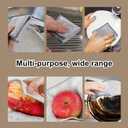 3 x Reuseable Cleaning Cloth,Soft Wire Dishwashing Rags ,Double layer multi-purpose anti-scratch steel wire multi-purpose cleaning cloth,Suitable for tableware, metal,kitchen,home,office (10-Silver)