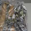 LESING 10ps Long Stem Artificial Flowers with Eucalyptus, Fake Silk Tall Chrysanthemums Ball Flower Stems Artificial Faux Pompon Mum Flowers Bulk Floral Arrangements Decoration (Blue,10pcs)