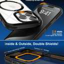 2 x for iPhone 15 Pro Max Case, Strong Magnet-Compatible with MagSafe, Shockproof Military-Grade Protection, Slim Mag Safe Thin Phone Cover Promax 6.7 in for Apple 15pro Max (Clear Black)