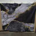 Gold Black Marble Shower Curtain, Black Grey Luxury Modern Abstract Shower Curtain Set for Bathroom, Fabric Bath Curtain with Hooks, 72x72in (3)