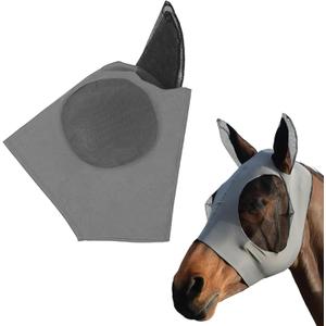 Horse Fly Mask, Fly Masks for Horses with Forelock Opening, Breathable and Comfortable Fly Mask, Durable and Lightweight for Outdoor Riding and Stable Use, (Gray)
