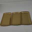 3Pcs 304 Stainless Steel Food Serving Tray, 12.6" Rectangular Serving Platters Multipurpose for Kitchen,Party Organizer Tray for Buffet Brushed Nickel (Gold)