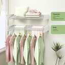 BOQORAD Clothes Drying Rack Wall Mounted 32,Drying Rack Clothing Wall Mount,Laundry Drying Rack,Wall Mounted Clothes Hanging Rack (White)