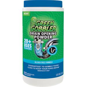 Green Gobbler Drain Clog Remover & Drain Cleaner Powder, 20+ Treatments, Maintenance Breaks Down Grease, Paper, Fat & Oil, Septic Safe
