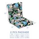 LVTXIII Outdoor Solid Low Back Cushion, Patio Tufted Replacement Rocking Chair Cushion with Ties, 2 Count Seat and Back Chair Cushions for Patio Furniture Use, 42 L x 21 W, Peony Garden