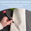 Grounding Sheets Full, Grounding Bed Sheet 10% Silver Fiber, Grounding Flat Sheet 35 * 90 in, Grounding Sheet with Grounding Wire (White, Full)