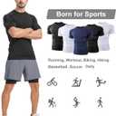 Dalavch 5 Pack Mens Compression Shirts Short Sleeve Cool Dry Sports Athletic Workout Base Layer Undershirt T-Shirt Tops