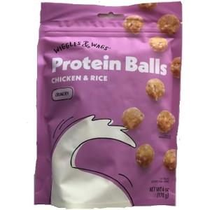 Wiggles & Wags Protein Balls Chicken & Rice Crunchy 1-6 Ounce Bag BBD: 12 MAR 2027