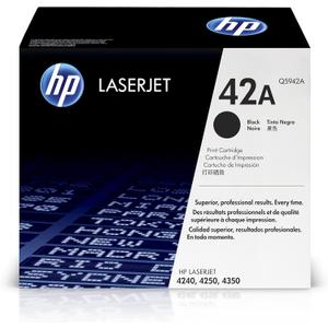 HP Original 42A Black Toner Cartridge | Works Laserjet 4240, 4250, 4350 Series | Q5942A