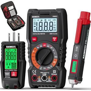 KAIWEETS Electrical Test Kit KIT01, Digital Multimeter, Smart Non-Contact Voltage Tester & GFCI Outlet Tester with LCD, Complete Set with Carrying Case & Batteries for Electrician, DIY & HVAC KAIWEETS Electrical Test Kit KIT01, Digital Multimeter, Smart Non-Contact Voltage Tester & GFCI Outlet Tester with LCD, Complete Set with Carrying Case & Batteries for Electrician, DIY & HVAC