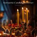 Baquler 12 Pcs Flameless Taper Candles LED Taper Candles Flickering Bulk Ivory LED Candlestick for Easter Wedding Church Halloween Christmas Party Decor Table Centerpiece, 8.5 in, No Batteries
