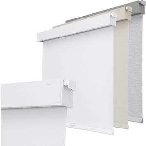 Joydeco No Drill Blackout Shades, Free-Stop Cordless Roller Shades, UV Protection, Thermal Insulated Blinds for Indoor Windows, Easy Install Window Blinds for Home and Office (White, 33" W X 75" H) (White (No Drill))